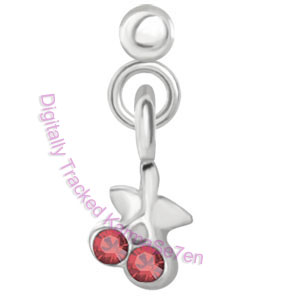 Cherries - Red - Tragus Dangling Ear Stud